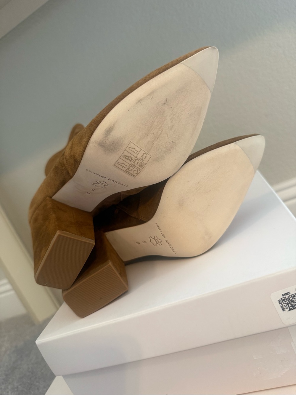 Loeffler Randall Chestnut Suede Pointed Toe Block Heel Ankle Boots - Picture 13 of 13
